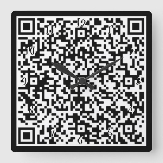 QR code wandklok gepersonaliseerd uw eigen ontwerp Vierkante Klok (Voorkant)