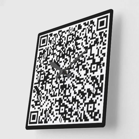 QR code wandklok gepersonaliseerd uw eigen ontwerp Vierkante Klok (Hoek)