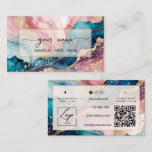 Qr Code waterverf en iriserende roze blush