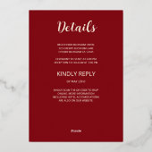 QR-code | Waterverf Pioen Chinees Huwelijk Folie Uitnodiging (Achterkant)