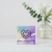 QR-code Waterverf Professioneel logo Hart Vierkante Visitekaartje (Staand voorkant)