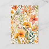 qr code Waterverf Roze Sinaasappel Wildflowers Bru Informatiekaartje (Achterkant)