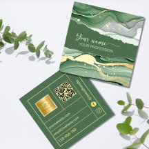 Qr Code Waterverf Salie Groen Goud