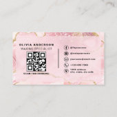 QR Code Wax Specialist Esthetician Agate Pink Visitekaartje (Achterkant)