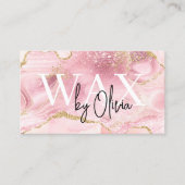 QR Code Wax Specialist Esthetician Agate Pink Visitekaartje (Voorkant)