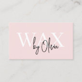 QR Code Wax Specialist Esthetician Blush Pink Visitekaartje (Voorkant)