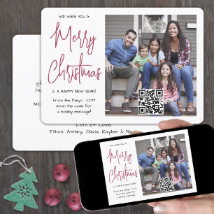 QR-code We wensen je een vrolijk kerstfeest 1 Foto Feestdagenkaart