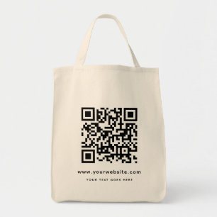 QR Code Website Adres Upload uw Logo Sjabloon Tote Bag