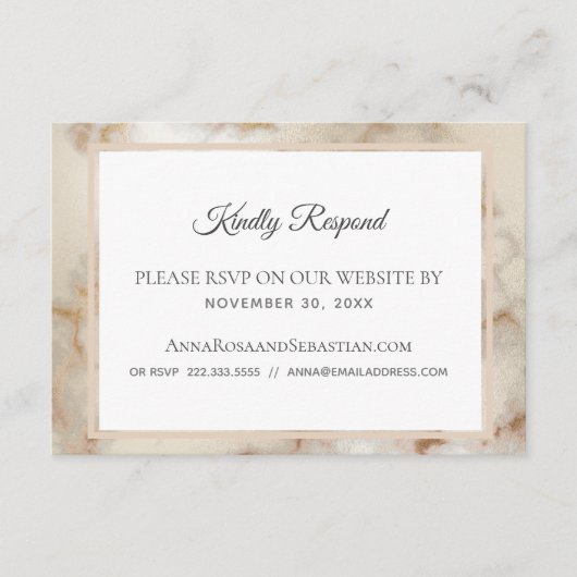 *~* QR code Website AR2 Marmeren bruiloft RSVP Informatiekaartje (Voorkant)