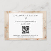 *~* QR code Website AR2 Marmeren bruiloft RSVP Informatiekaartje (Achterkant)