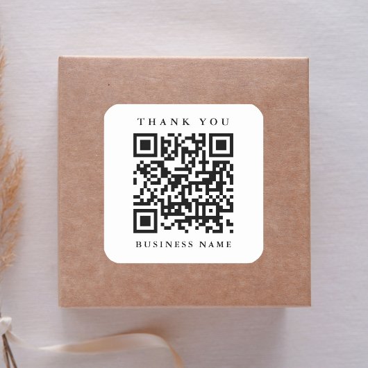 QR Code Website Link Bedankt voor uw bedrijf Vierkante Sticker