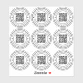 QR Code Website Link Cirkel Business Custom Clear Sticker (Vel)