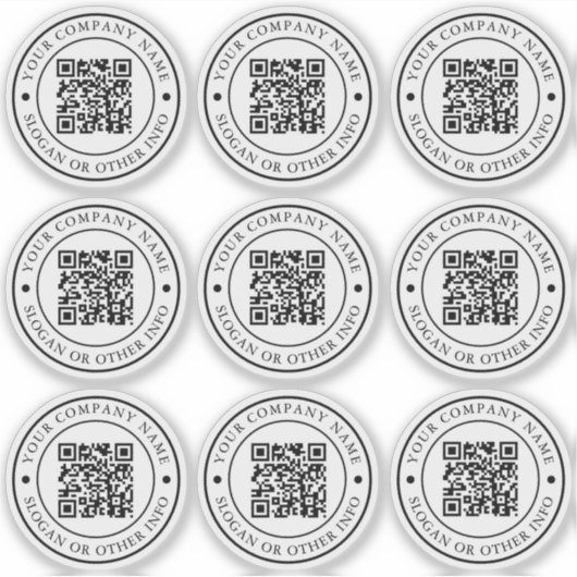 QR Code Website Link Cirkel Business Custom Clear Sticker (Voorkant)