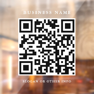 QR Code Website Link Wit Schrift Eenvoudig Bedrijf Raamsticker