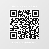QR Code Website Link Wit Script Eenvoudige Zakelij Raamsticker (Vel)
