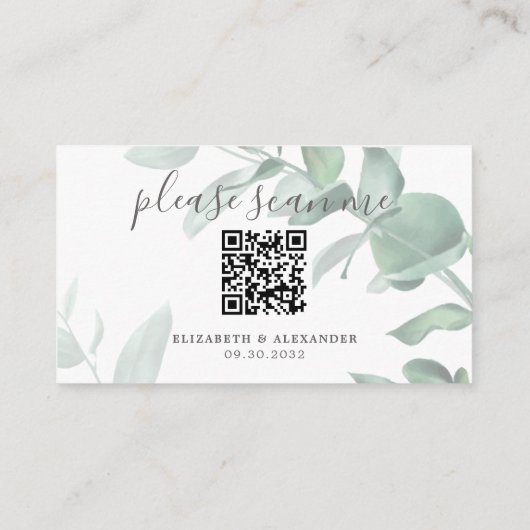 QR code website moderne eucalyptus botanisch Informatiekaartje (Achterkant)