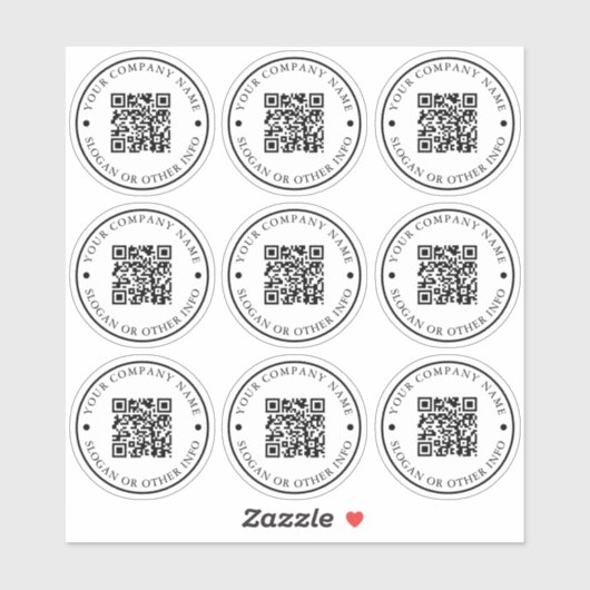 QR-code Website Ronde Bedrijfs Aangepast Wissen Sticker (Vel)
