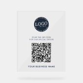 QR Code Website toevoegen Business Logo Simple Acryl Bord (Voorkant)