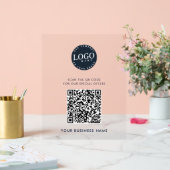 QR Code Website toevoegen Business Logo Simple Acryl Bord (Huwelijk)