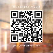 QR-code websitelink witte script eenvoudige zaken Raamsticker (Vel 2)