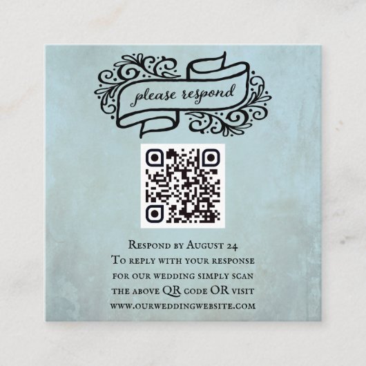 QR Code Weddenschap Gebeurtenis RSVP Enclosure Car Informatiekaartje (Voorkant)