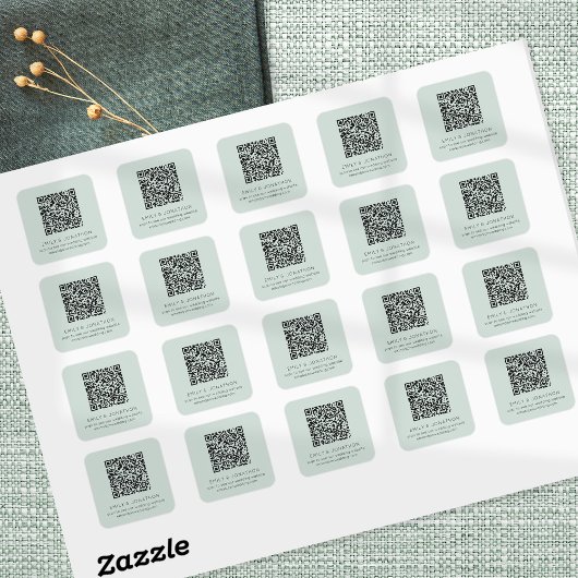 QR Code Weddenschap Website Namen Mint Vierkante Sticker