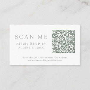 QR Code & Weddenschap Website Sage Green Wedding R Informatiekaartje