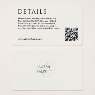QR Code Wedding Details Enclosure Kaart
