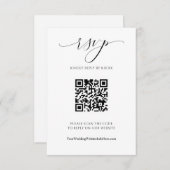 QR Code Wedding Modern Luxury Elegant Script RSVP (Voorkant / Achterkant)