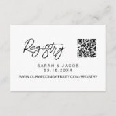 QR code wedding registry Modern script custom Informatiekaartje (Voorkant)