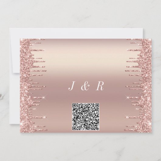 QR Code Wedding Roos Gold Blush Drids (Achterkant)