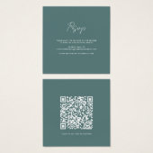 QR Code Wedding RSVP Elegant Enclosure Card (Devant & derrière)