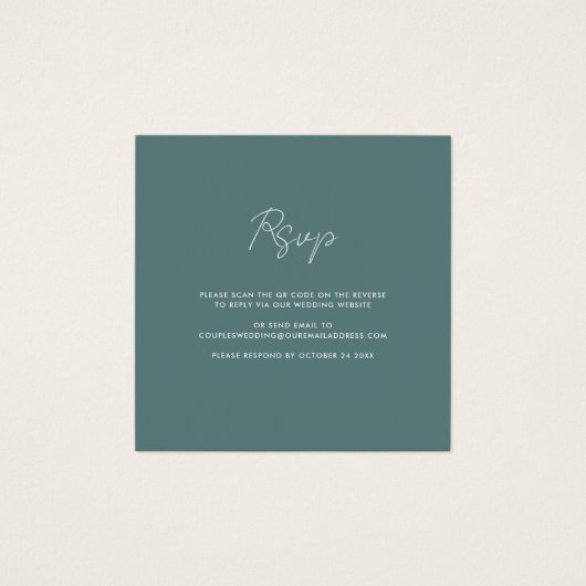 QR Code Wedding RSVP Elegant Enclosure Card (Devant)