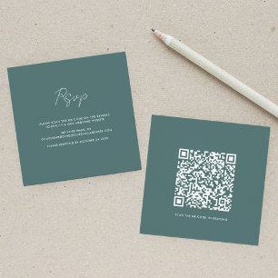 QR Code Wedding RSVP Elegant Enclosure Card