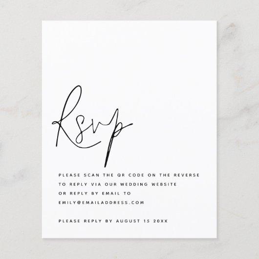 QR Code Wedding RSVP Enclosure (Voorkant)