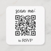 QR Code Wedding RSVP Square Photo Informatiekaartje (Voorkant)