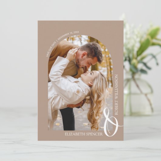 QR Code Weduwfoto Tan Opslaan Datum Save The Date (Staand voorkant)