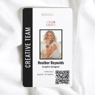 QR-code werknemersfoto zwarte badge