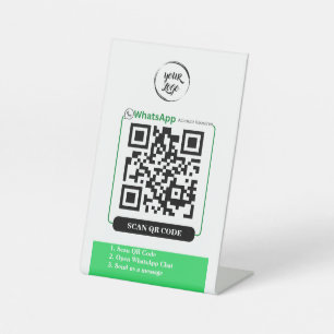 QR-code WhatsApp Business Reclamebord Met Voetstuk