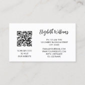 QR-code | White Cherry Blossom Red Visitekaartje (Achterkant)