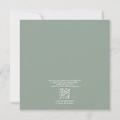 QR Code White Grey Green Floral Waterverf Script Kaart (Achterkant)