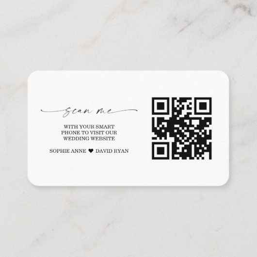 QR Code White Rose Pampas Grass Weddenschap Websit Visitekaartje (Achterkant)