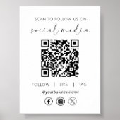 QR Code White Scan om ons te volgen op het sociale Poster (Voorkant)