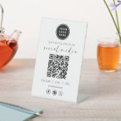 QR Code White Scan om ons te volgen op het sociale Reclamebord Met Voetstuk (Insitu)