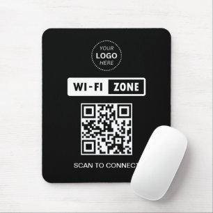 QR-code Wifi Business Logo Scan om verbinding te m Muismat