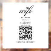 QR-code Wifi Internet Wachtwoord Witte Raamsticker (Vel 2)