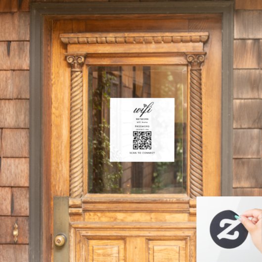 QR-code Wifi Internet Wachtwoord Witte Raamsticker (Huis Deur)