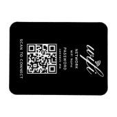 QR Code Wifi Internet Wachtwoord Zwart Flexibel Magneet (Horizontaal)