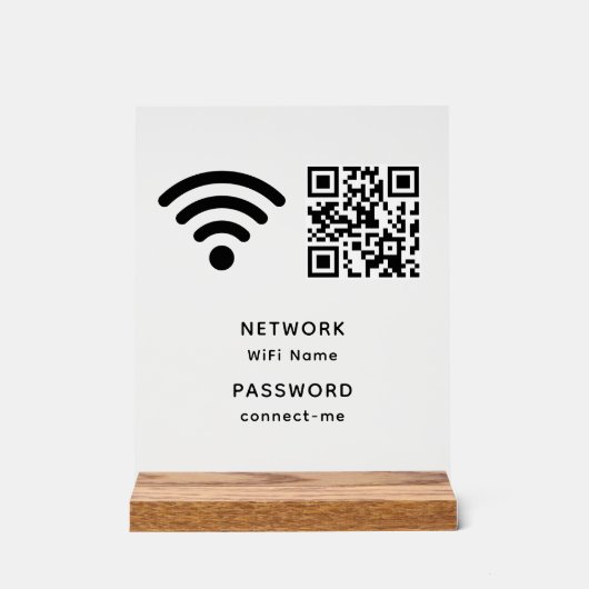 QR Code Wifi Mot de passe et réseau personnalisé (Recto)