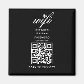 QR Code Wifi Mot de passe Internet Black Magnet (Devant)